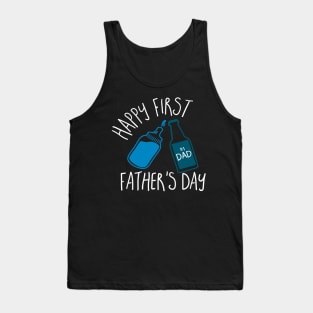 Dad Beer Happy First Father's Day mode White Tank Top